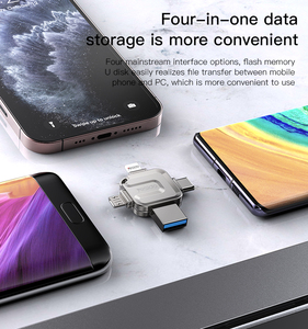 Memoria Flash 4 en 1, unidad Flash USB 3,0, interfaz de lectura, velocidad de 110 M/S, escritura de 30 MB/S, OTG, para interfaz USB/Micro/tipo-c