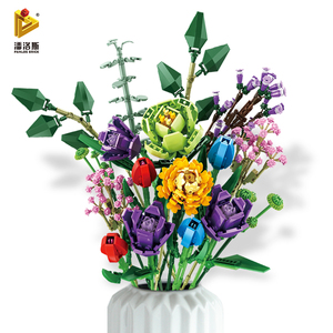 批发Panlos 655001 655002花卉积木玩具Diy积木999PCS积木积木玩具