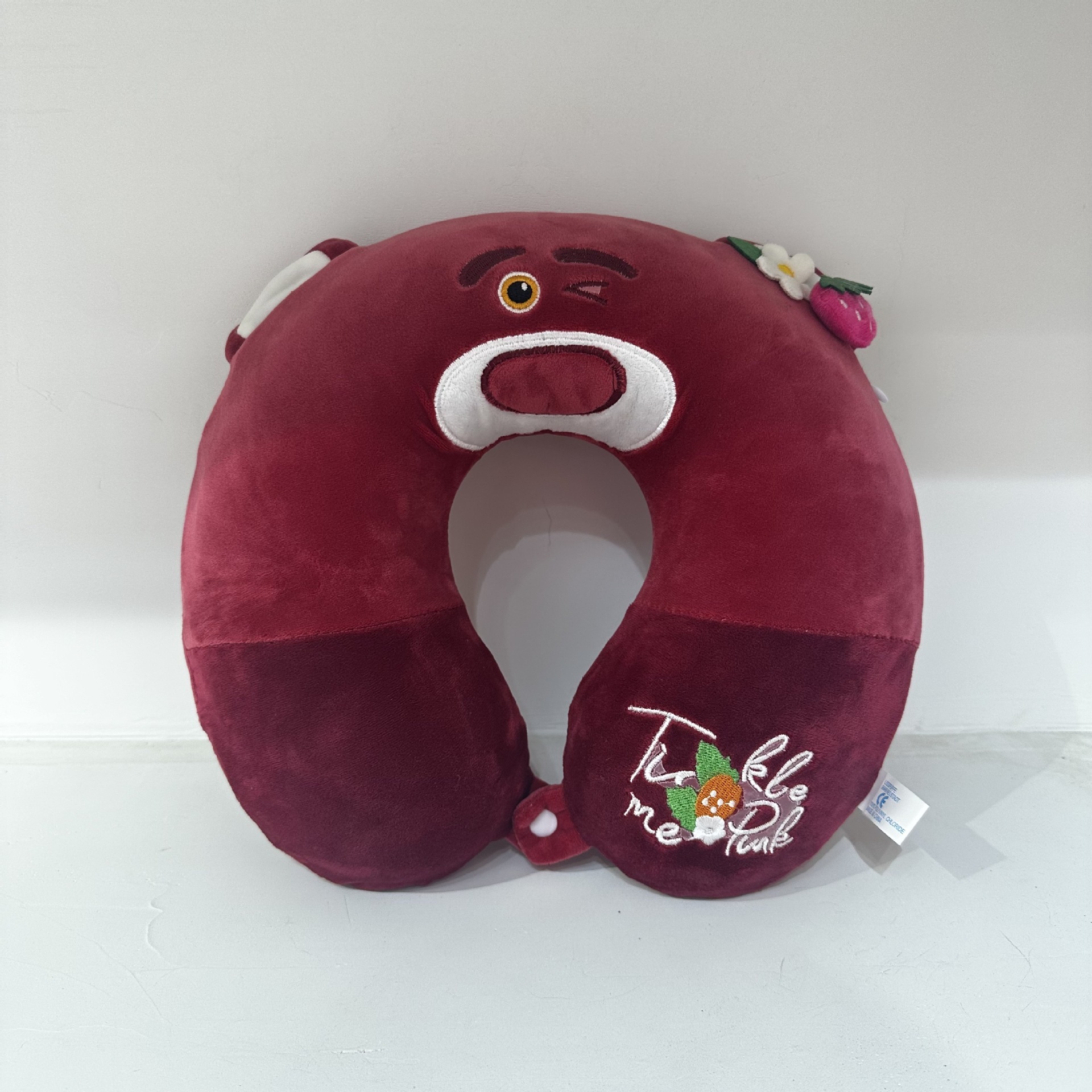 Forro de espuma viscoelástica con diseño de oso fresa.
