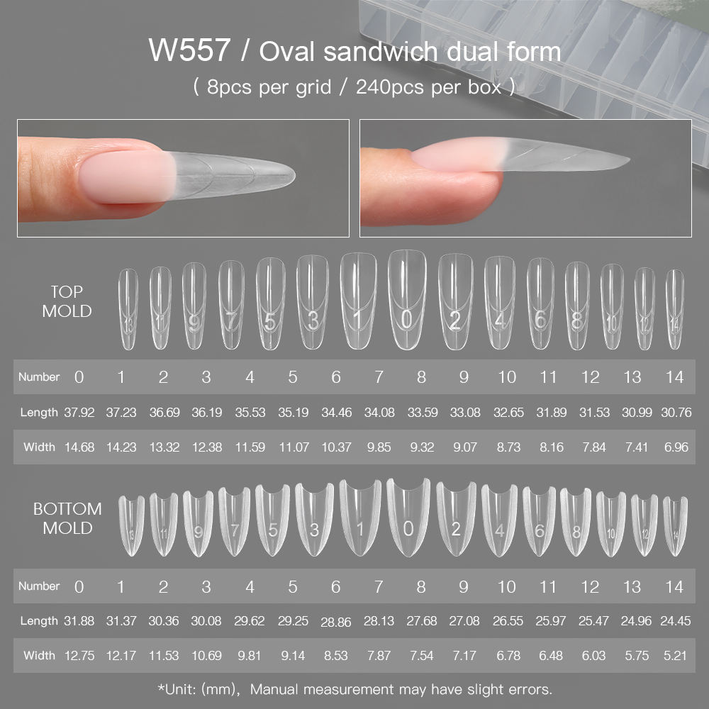 W557 oval sandwich nail mold
