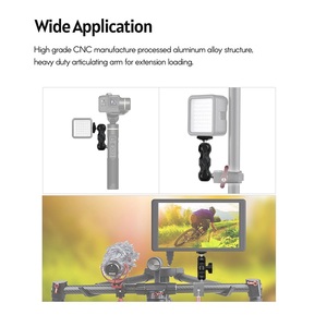 Andoer Camera Articulating Friction Arm Monitor <strong>Mount</strong> with Double Ball Head Standard for LED Light Microphone Video Rig