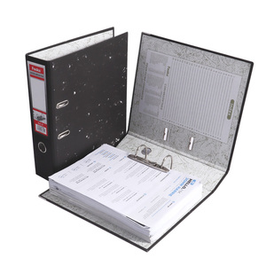 Foska Hoogwaardige Marmeren Textuur 1200gsm Kartonnen Grote Capaciteit Hefboom Archief Map Organizer Met Beschrijfbare Wervelkolom Label - Product Image 6