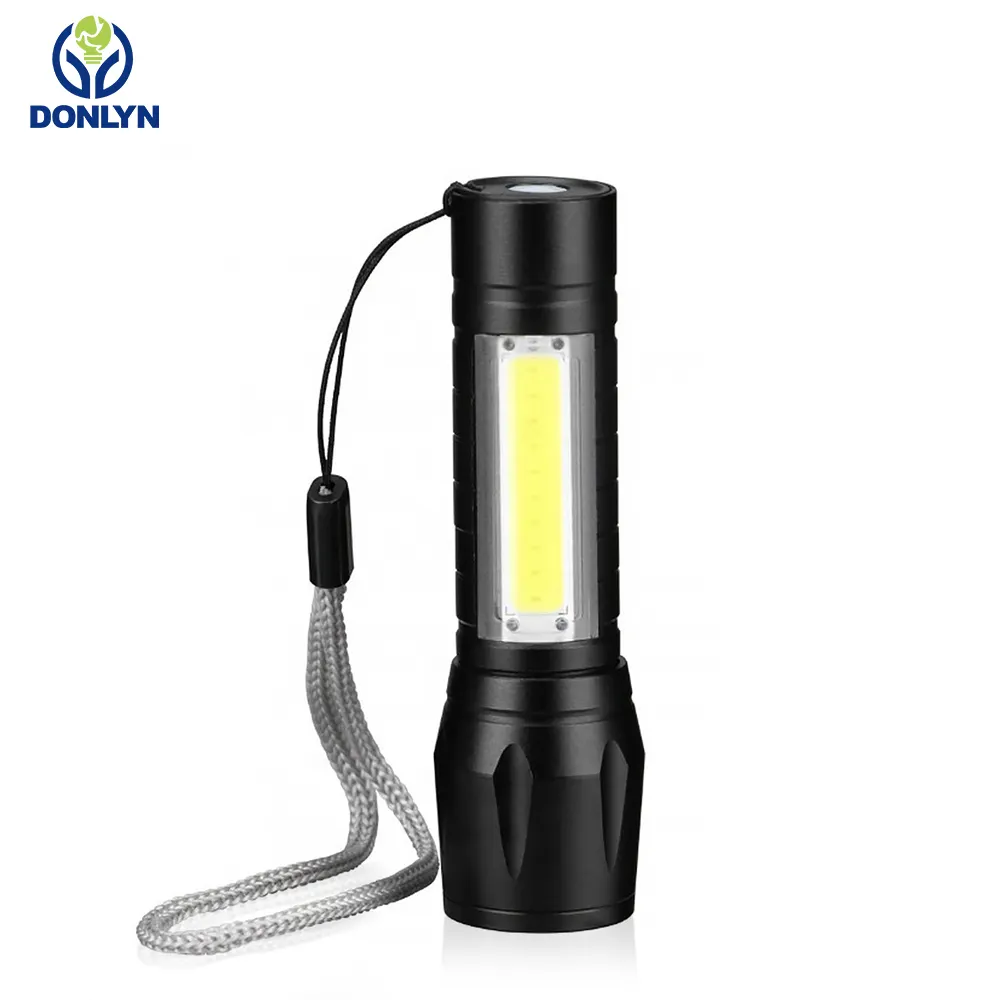 Bestseller COB LED Mini Taschenlampe Zoom Wiederauf ladbare wasserdichte Langstrecken-Super-Taschenlampe mit hohem Lumen