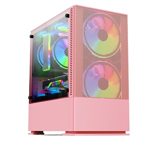 Casi di computer e torri hardware desktop atx custom pc gaming rosa/bianco/nero cassa del pc del computer - Product Image 1