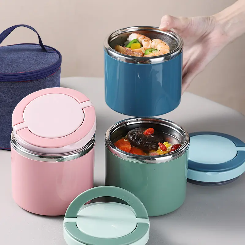 Lancheira de aço inoxidável 1000ml, copo térmico para comida, recipiente térmico com isolamento para sopa e chapa térmica, lancheira portátil Bento