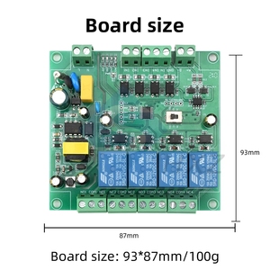 AC 220V Modbus RTU4チャンネルリレーモジュールスイッチRS485/TTLUARTインターフェース4方向入力出力DC3.3-24Vオプトカプラー信号 - Product Image 3