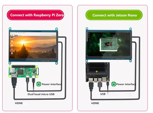 Display 7 "1024x600 HD MI TFT Display 450 Cd/M2 Raspberry Pi 7 Display Touchscreen - Product Image 6