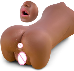 3in1 현실적인 질감 입 질 꽉 엉덩이 항문 포켓 음모 남성용 성인 섹스 토이 남성 자위대 페니스 스트로커 - Product Image 1