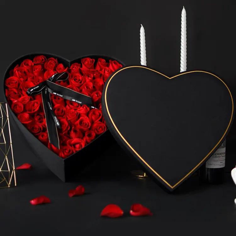Роскошный Пользовательский логотип цветочный Футляр коробки на день рождения Свадебная роза Подарочная Упаковка
