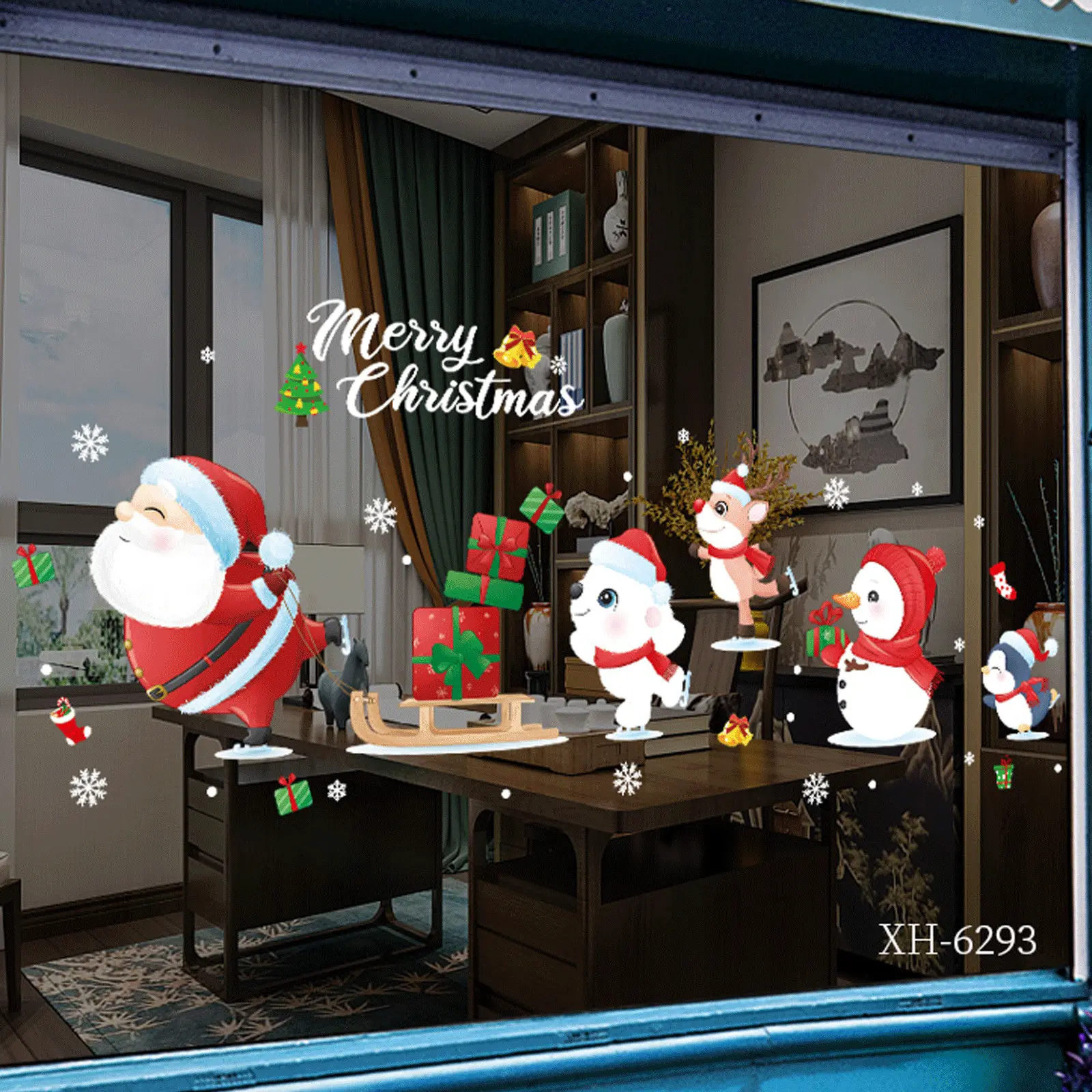 गर्म बिक्री स्टॉक में मीरा क्रिसमस खिड़की स्टिकर