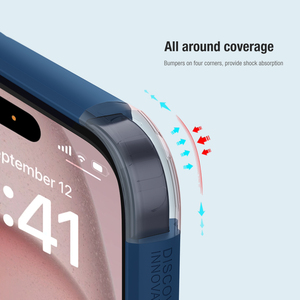 Nillkinスーパーフロストシールドプロケースカスタムロゴカットアウト保護マットブラック電話ケースiPhone15 16 ProPCワイヤレス用 - Product Image 5