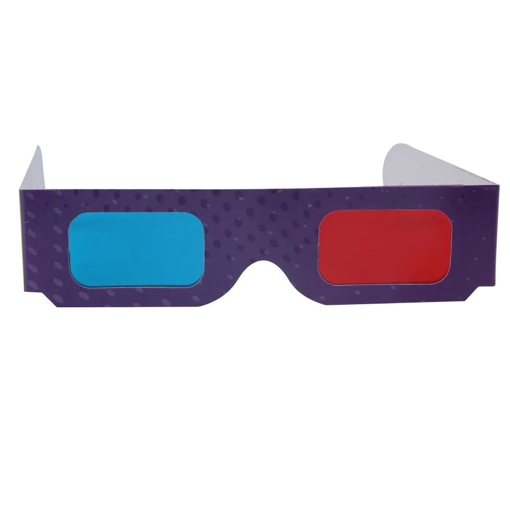 Бумажные 3D-очки для глаз красного, голубого цветов с логотипом на заказ