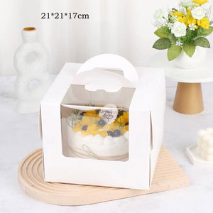 Empty <strong>Rectangular</strong> Exquisite Transparent Wedding Birthday Cake Macaron Sweet Folding Paper <strong>Boxes</strong> Packaging <strong>With</strong> <strong>Handle</strong> and Window - Product Image 1
