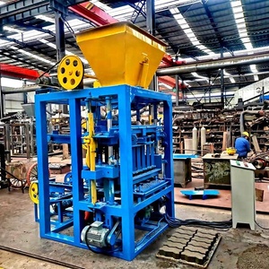 Máquina de fabricación de bloques huecos semiautomática qt4-24, maquinaria de fabricación de ladrillos de cemento entrelazado, barata - Product Image 3