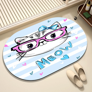 Diatom çamur kat Mat su emici çabuk kuruyan yapışkan banyo/tuvalet Mat yastıklı ayak Mat