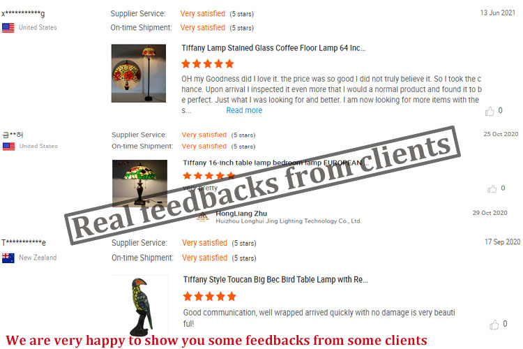 LongHuiJing Newly Handmade Glass Desk Lights 20Inch European Stained Glass Dragonfly Lampshade Tiffany Table Lamps