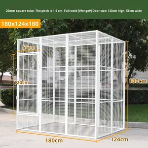 Vente d'usine OEM Grandes volières Living House <span class=keywords><strong>Cages</strong></span>-Tube carré en fer peint pour perroquets chats oiseaux - Product Image 6