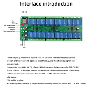 <strong>ESP8266</strong> <strong>WIFI</strong> 24 Way 24 Channel <strong>Relay</strong> <strong>Module</strong> ESP-12F Development Board 5V 12V 24V - Product Image 3