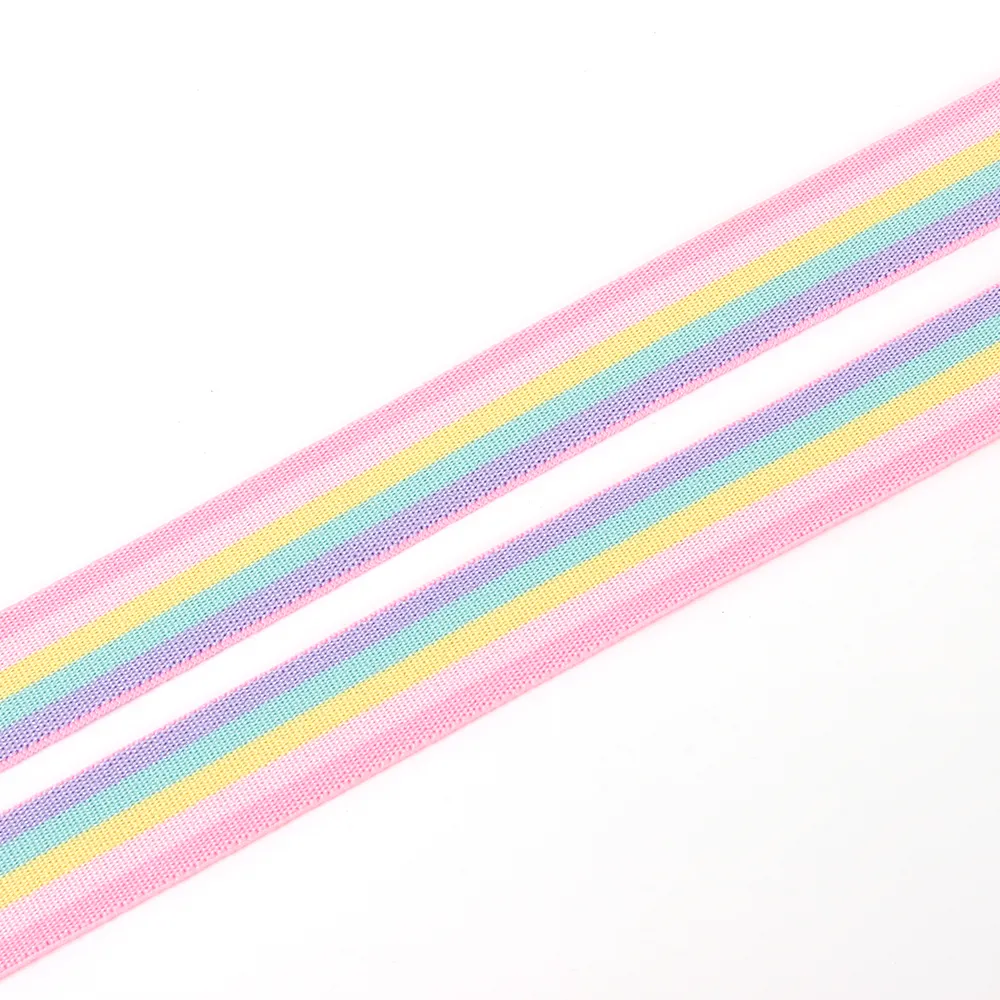 Rekabetçi fiyat kaliteli dokuma kayış bel bandı elastik iplik boyalı elastik jakar elastik özel kayış