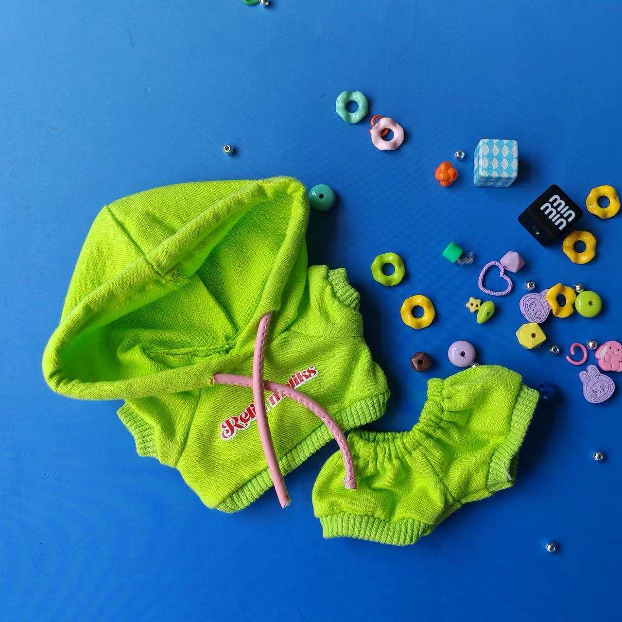 Labubu sweater suit fluorescent green