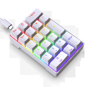 YF20 Mini Digital con cable USB Notebook ordenador teclado 20 teclas interruptor azul francés-ruso idiomas portátil externo plástico-Nuevo - Product Image 1