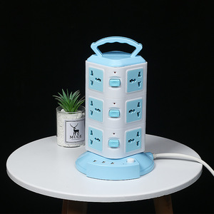 Comercio exterior Portátil USB Carga multiorificio Enchufe vertical Fila Móvil Interruptor multicapa Toma de corriente - Product Image 2