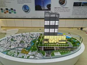 Modern Office <strong>Building</strong> Sand Table, Scale Model of <strong>Building</strong> With Lighting and Surrounding Environment <strong>Architectural</strong> Scale Models - Product Image 2