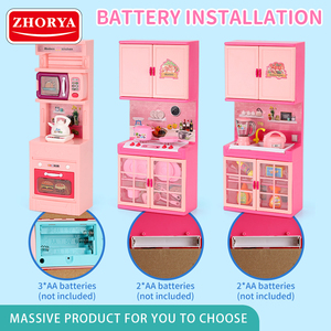Zhorya面白い料理ゲームピンクの音楽ライト機能ふり遊びおもちゃキッチンセット女の子用 - Product Image 4