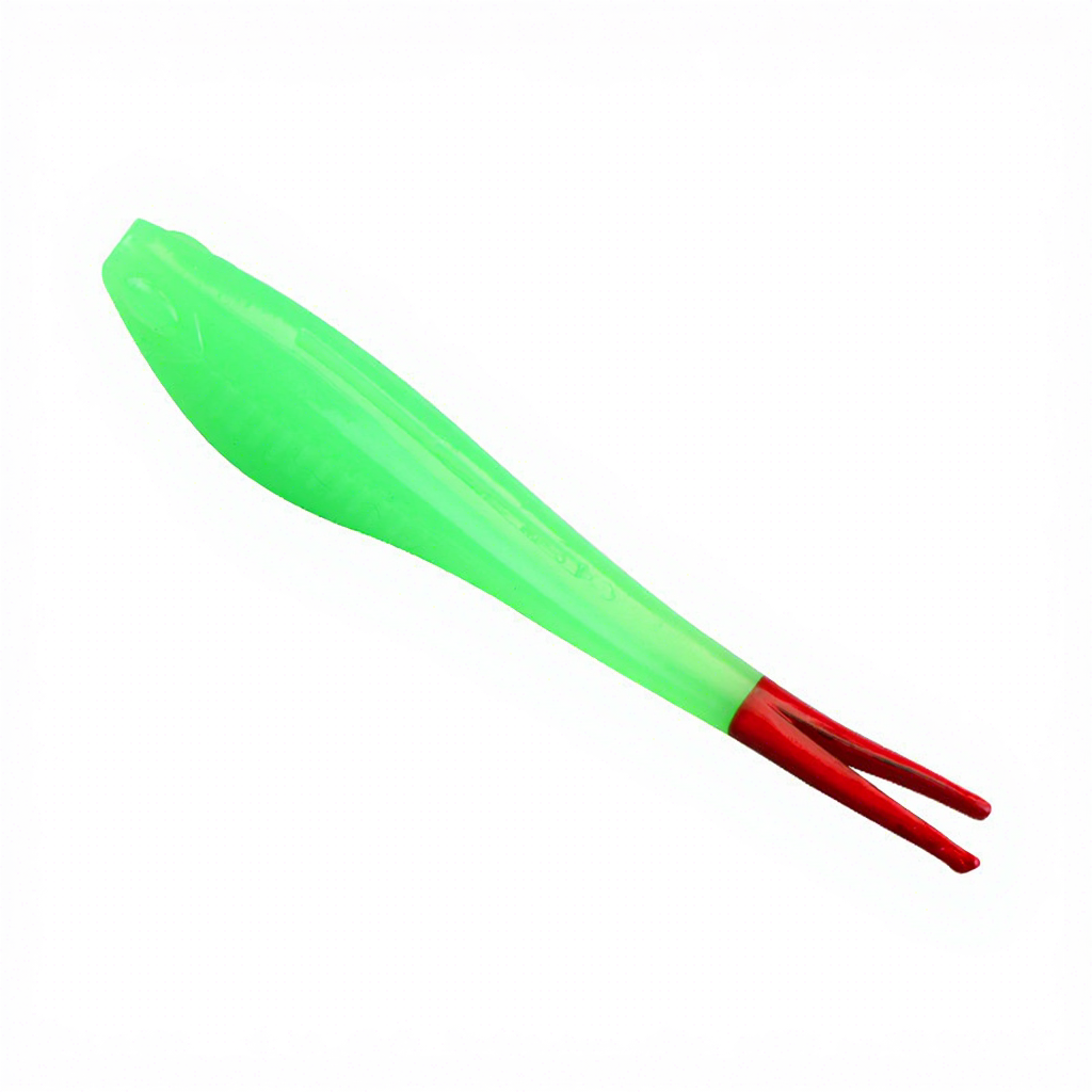 A green with red tail