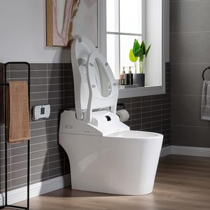 Özel otomatik gömme açık ve yakın 1.28 GPF akıllı klozet kapağı kablosuz uzaktan kumandalı LED ışık banyo için uzatılmış seramik tuvalet - Product Image 2