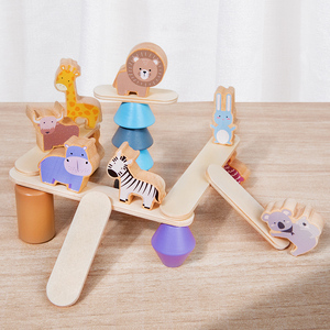 Balance <strong>Building</strong> Stacker <strong>Blocks</strong> 3d Carton Animal <strong>Pattern</strong> Wooden Teething Colorful Teethers Baby Stacking Toys - Product Image 4