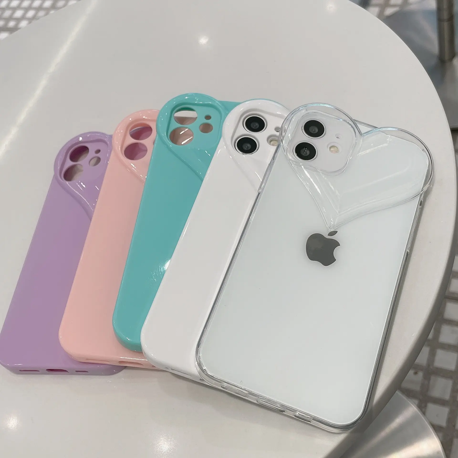 3D Permen Lucu Cinta Hati Bumper Lembut Penutup Belakang Silikon Casing Ponsel untuk iPhone 13 11 12 Pro Max X XR XS Max 7 8 Plus