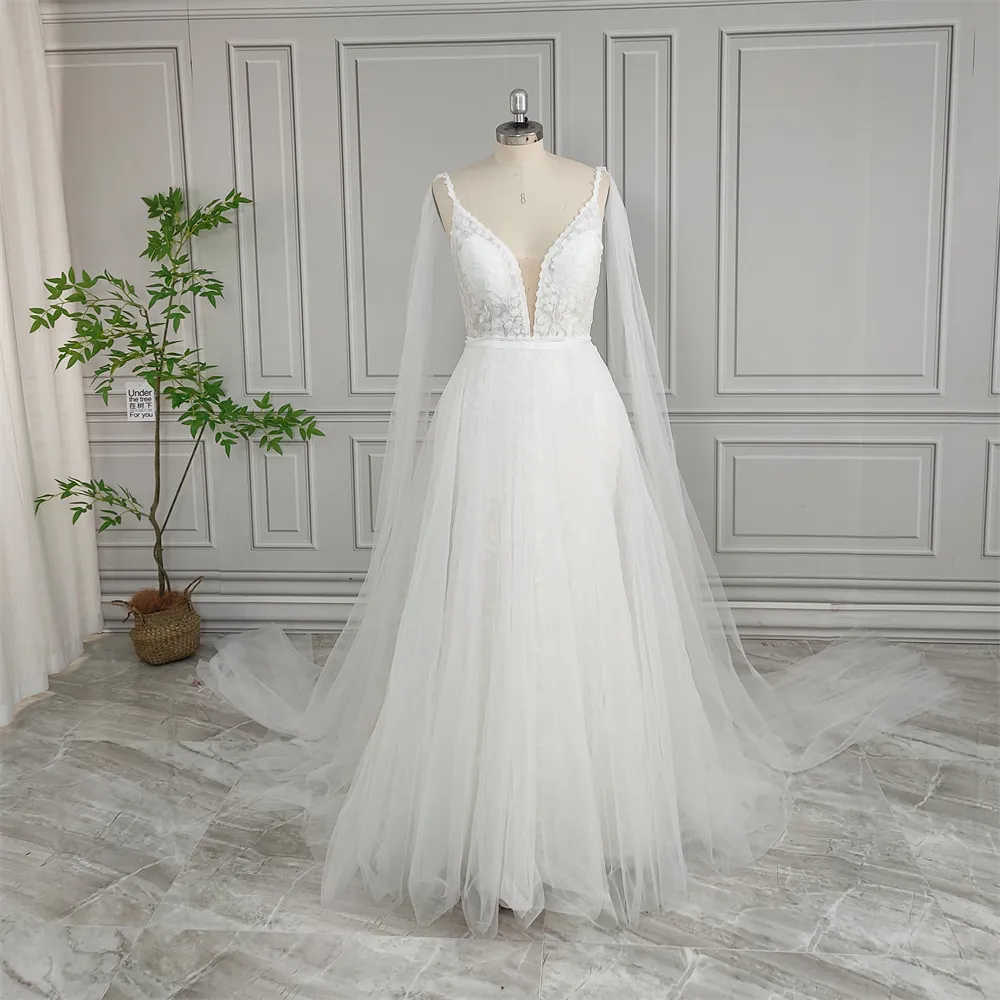 Женское свадебное платье с кружевами и вставками, 100%