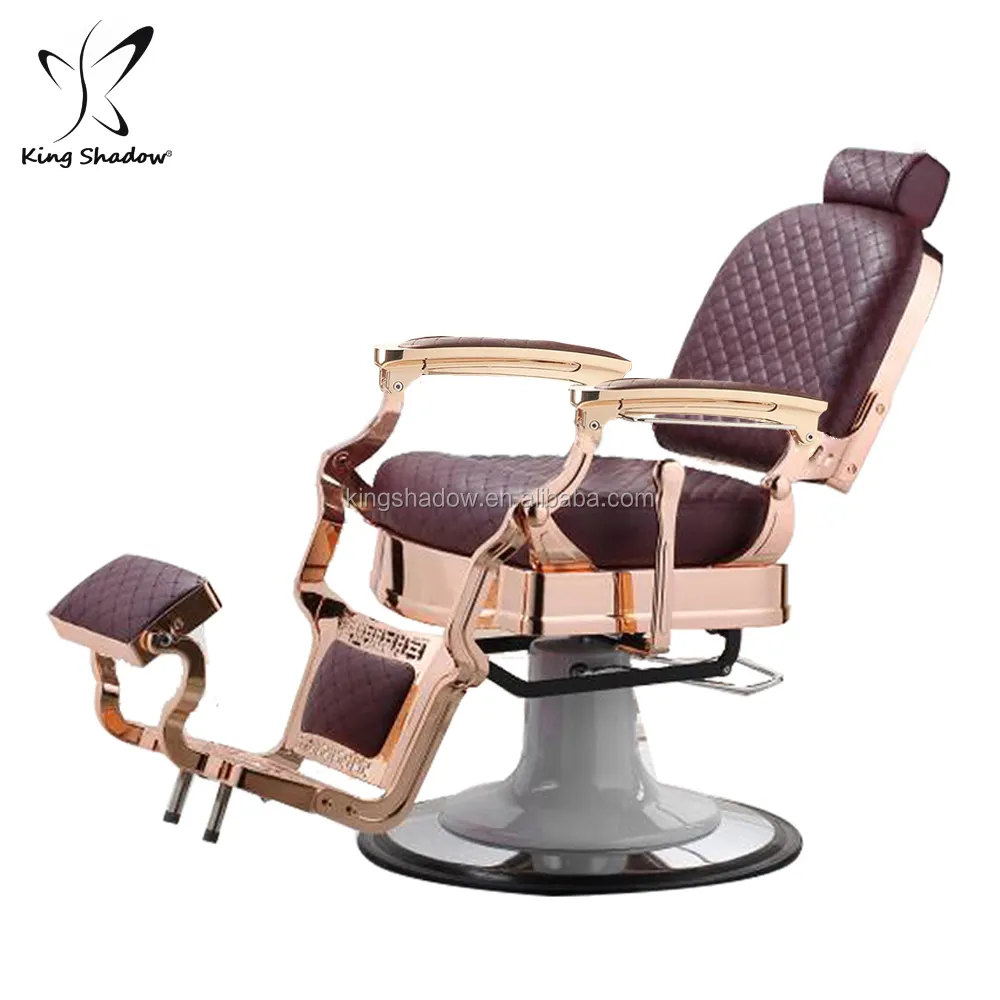 Silla salone all'ingrosso mobili per capelli sedia da barbiere sedie da parrucchiere in oro rosa sedia da salone girevole/reclinabile a 360 gradi