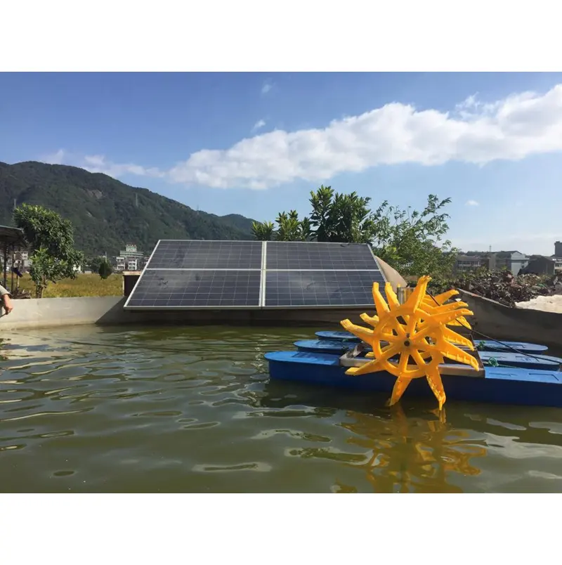 good oxygen transfer solar powered paddle wheel aerator