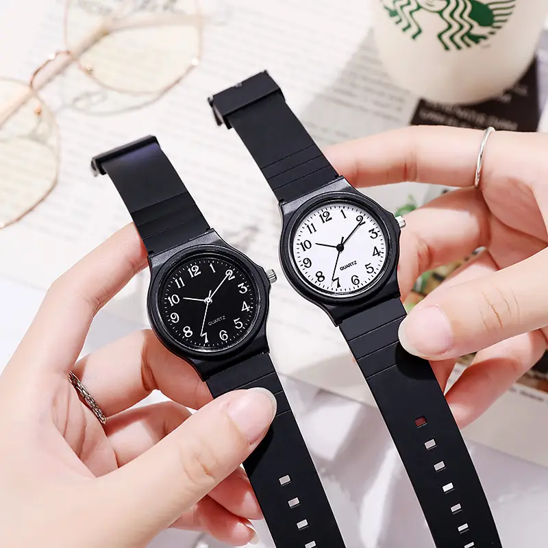 Montre classique en plastique pour enfants, couleur bonbon, gelée, résine pour fille et garçon, montre d'étudiant pour hommes et femmes, montres unisexes multicolores, sans Logo