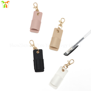荔枝PU皮革迷你笔袋带夹子便携式方形图案日历使用挂绳支架 - Product Image 2