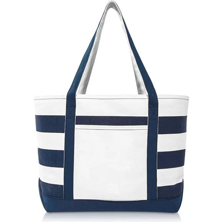 उच्च गुणवत्ता कस्टम मुद्रित बड़े क्षमता टिकाऊ ढोना बैग बड़े कपास कैनवास समुद्र तट बैग के साथ जिपर