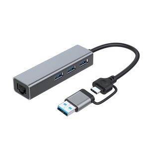 2 IN 1 scheda di rete tipo C adattatore Ethernet USB 3 porta USB 3.0 Hub a Ethernet RJ45 Lan Gigabit adattatore per Computer - Product Image 5