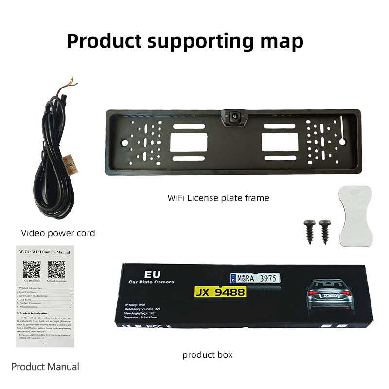 Telaio targa WIFI 720P 170 °