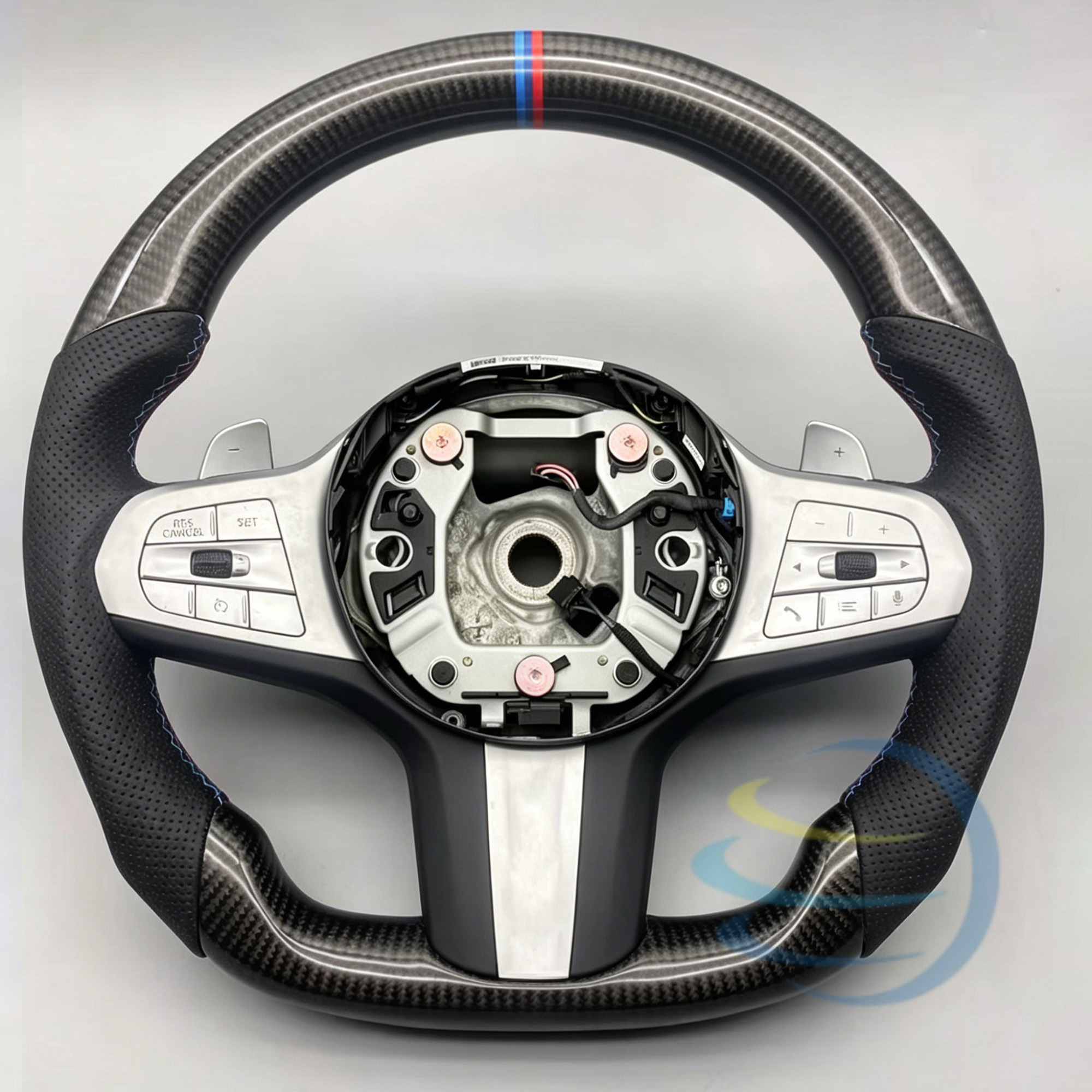 carbon fiber; Silver buttons
