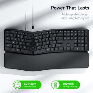 AMZ Hot Sale Rechargeable Wireless <strong>Keyboard</strong> Mute Silent Split <strong>Computer</strong> Office Ergo Ergonomic Mouse and <strong>Keyboard</strong> with Palm Rest - Product Image 2