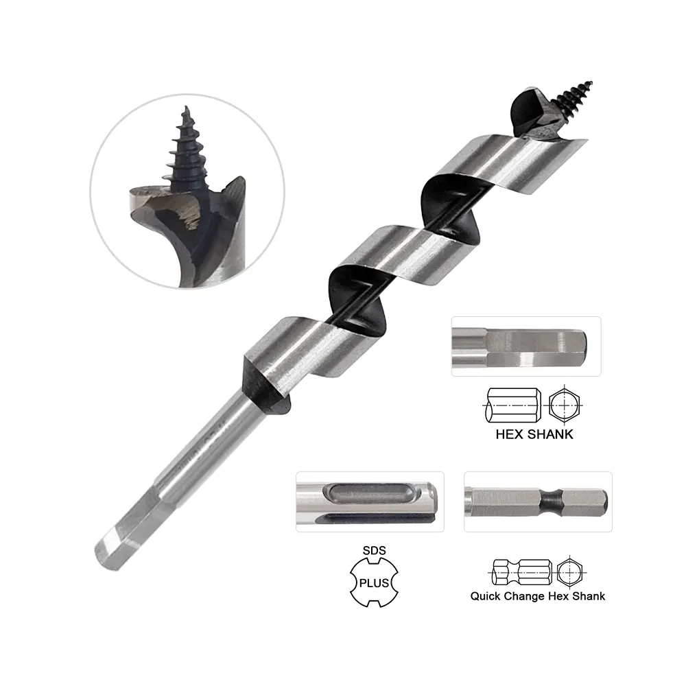 Brocas para taladro de madera con punta de tornillo, vástago hexagonal para brocas de perforación de haz de madera para perforar pozos y agua