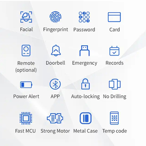 Codice batteria al litio scheda di impronte digitali APP Face ID telecomando lucchetto intelligente lucchetto in vetro Smart Lock - Product Image 2
