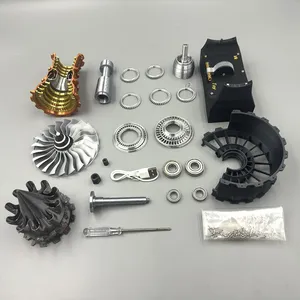 เทอร์โบเจ็ทเทอร์โบพัดลมเครื่องยนต์ไฟฟ้าชุดโมเดลของเล่นประกอบ DIY พร้อมไฟปรับความเร็วได้ - Product Image 2