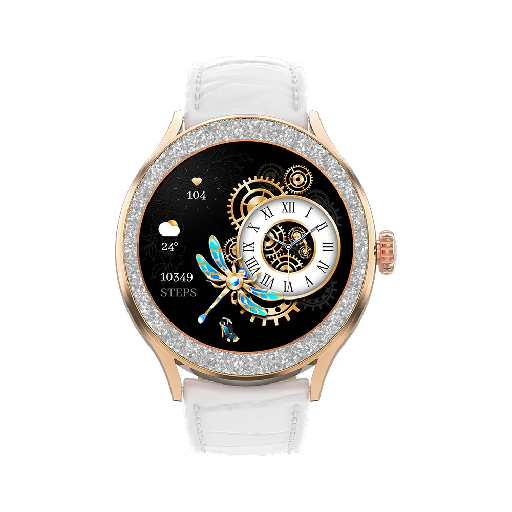 2024 nuovo orologio intelligente rotondo per le donne Smart Health Monitor orologi da polso Fitness Tracker Bt chiamando NFC Smartwatch con impermeabile