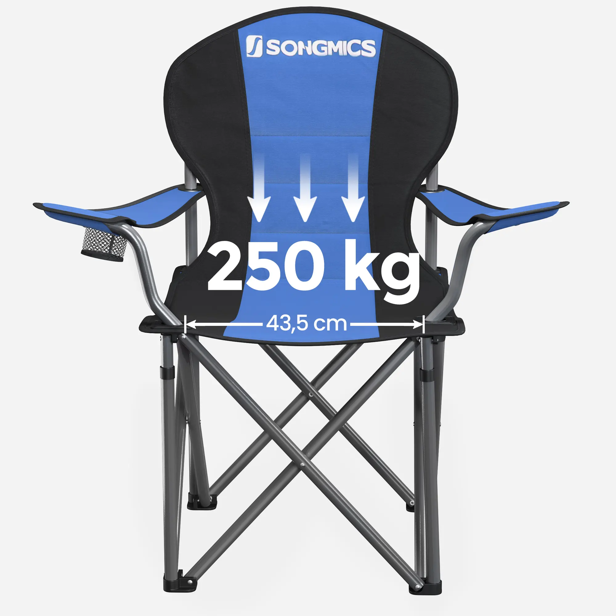 Songmicrós-Silla de pícnic para exteriores, asiento de esponja plegable y cómodo, personalizado, 250 kg
