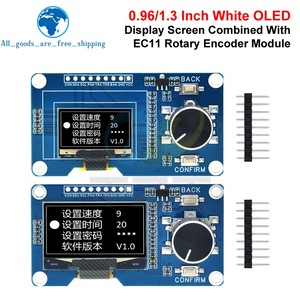 TZT 0.96/1.3 inç OLED ekran modülü düğme EC11 döner kodlayıcı IIC arayüzü ile Arduino için LCD ekran