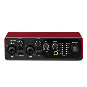 MB22 interfaz de Audio de Estudio 2 canales entradas XLR Digital portátil 48V micrófono tarjeta de sonido para PC grabación de estudio