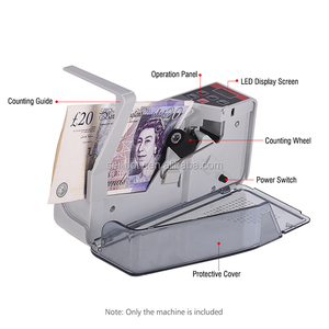 Mini contador de dinero portátil, máquina contadora de billetes en efectivo en todo el mundo con pantalla LED, enchufe Financiero Europeo/estadounidense - Product Image 4